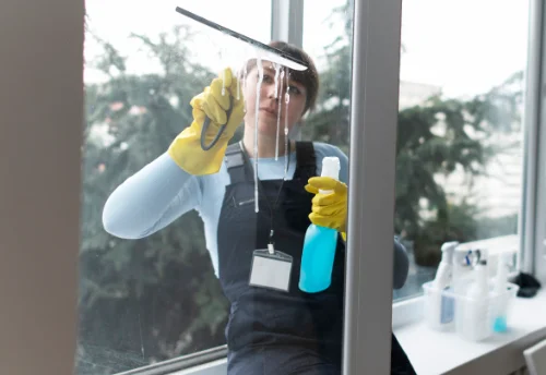 Nettoyage de vitres intérieures et extérieures à la Chapelle-Naude
